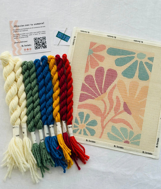 Kit de bordado sobre cañamazo | Bangalow - Ms. Bordados