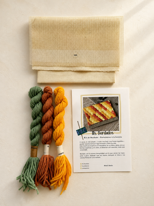 Canvas embroidery kit - Leaves Otoño Bag