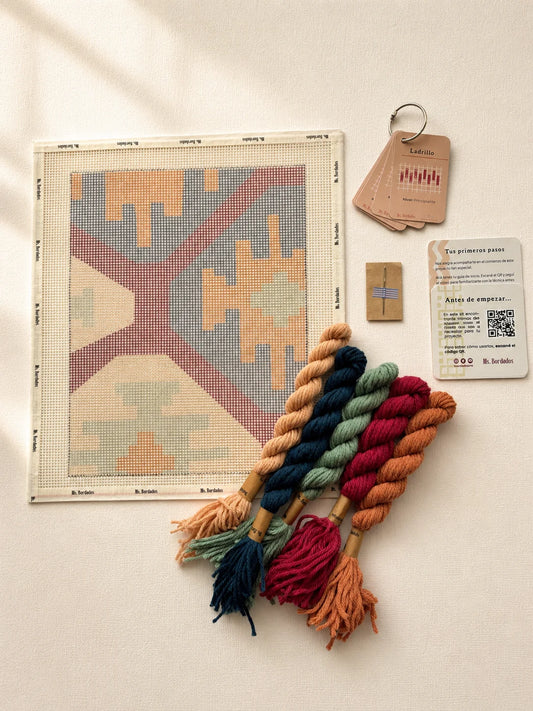 Kit de bordado sobre cañamazo - Sierra Patio