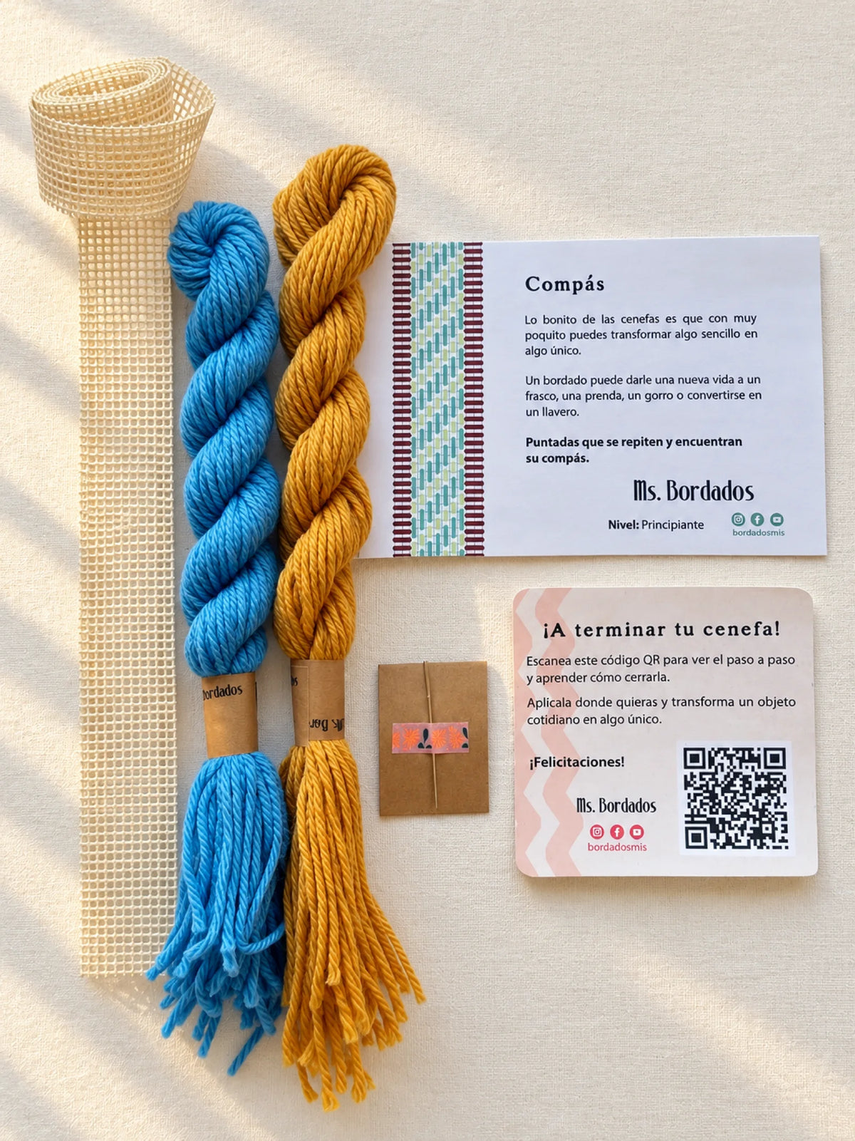 Kit de bordado sobre cañamazo - Franja Compás Provenza