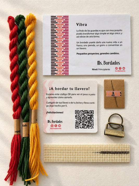 Kit de bordado sobre cañamazo - Franja Vibra Kilim