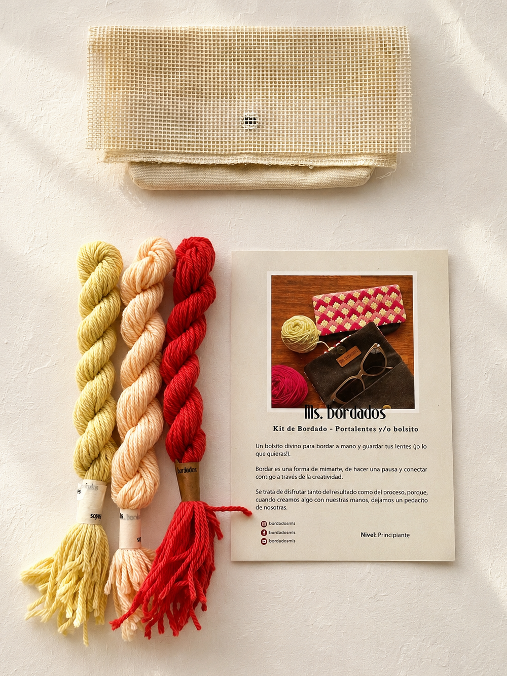 Kit de bordado en cañamazo - Portalentes Miramar - Ms. Bordados