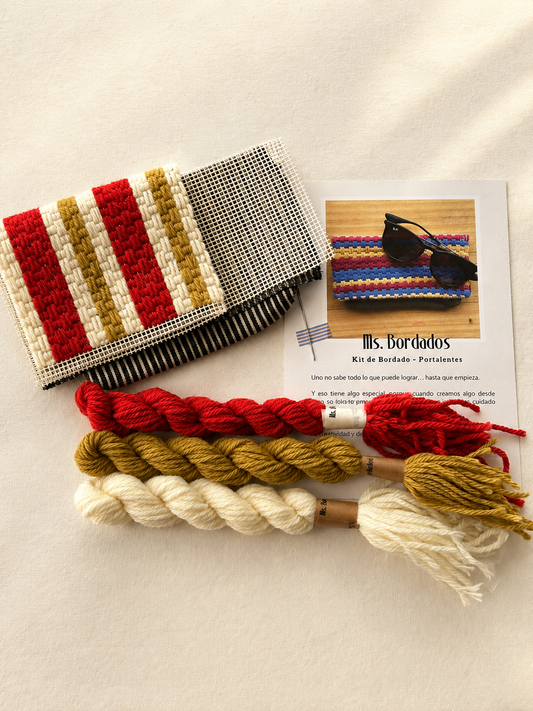 Canvas embroidery kit - Striped Barcelona Sunny Sunglasses Case
