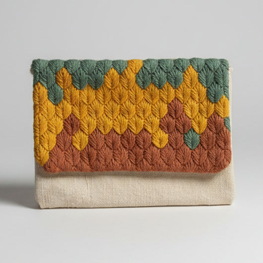 Canvas embroidery kit - Leaves Otoño Sunglasses Case