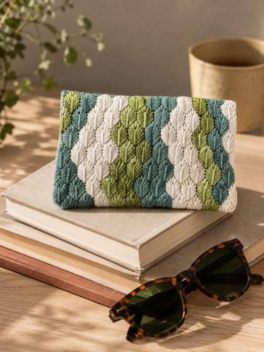 Canvas embroidery kit - Leaves Selva Bag