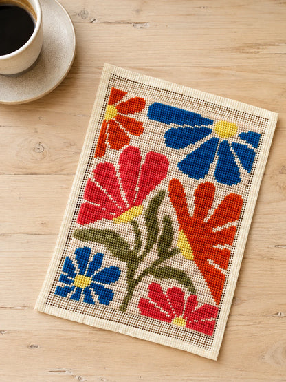 Diseño Bangalow bordado en cañamazo a medio punto - Ms. Bordados