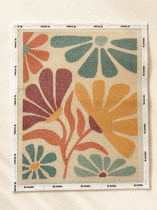 Cañamazo impreso con el diseño Bangalow para bordar a medio punto - Ms. Bordados