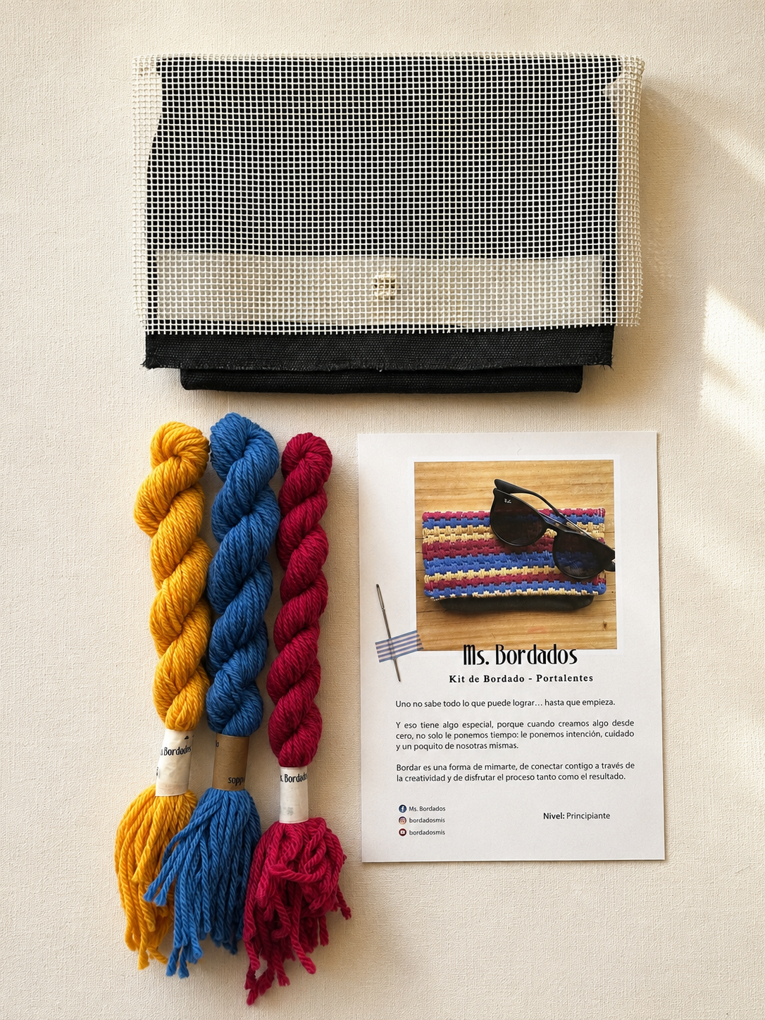 Canvas embroidery kit - Barcelona Verano Bag