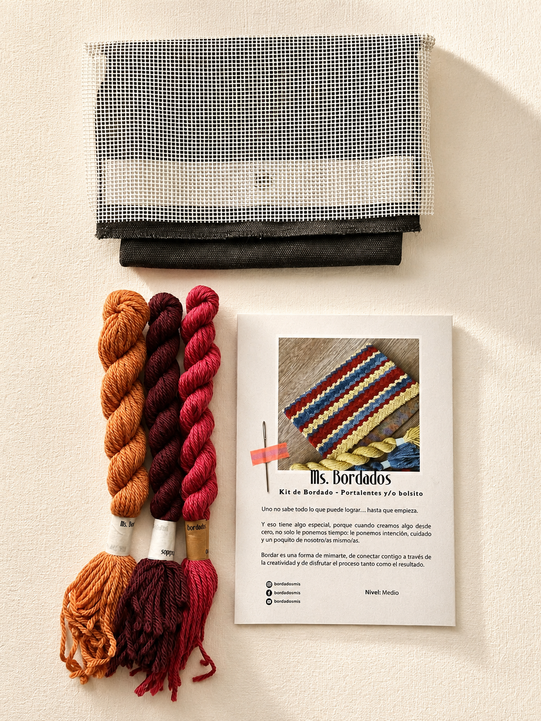 Canvas embroidery kit - Diagonal Granada Bag