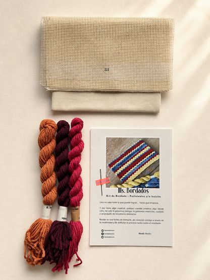 Canvas embroidery kit - Diagonal Granada Bag