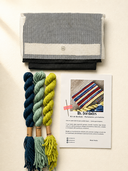 Canvas embroidery kit - Diagonal Olivia Bag