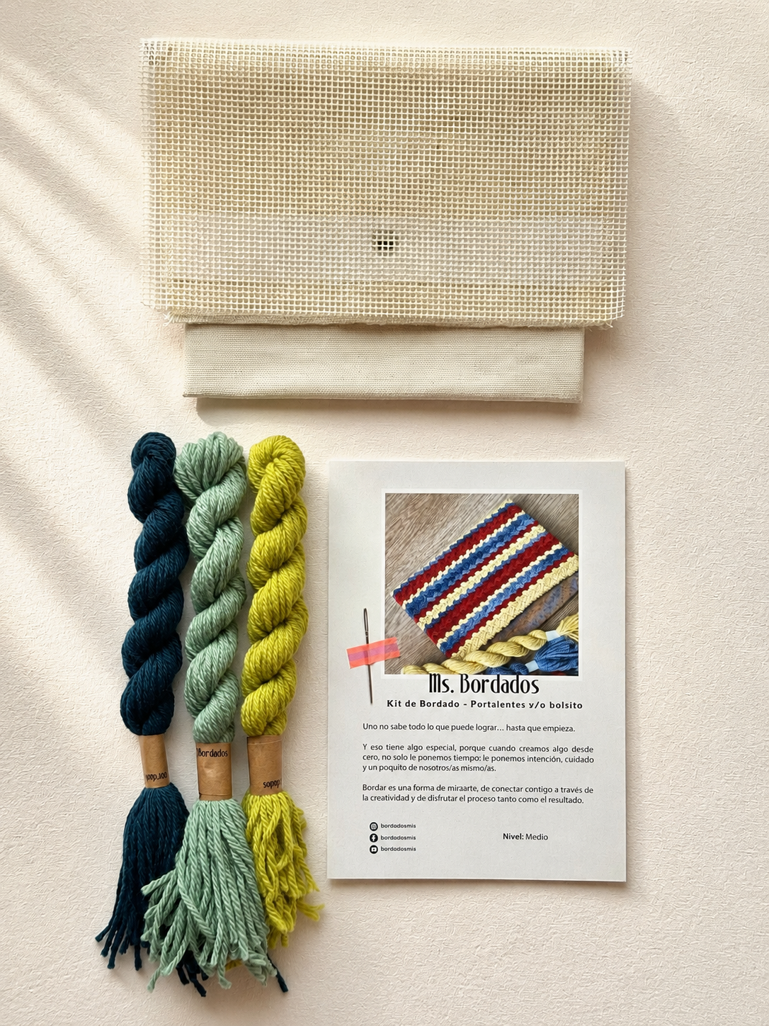 Canvas embroidery kit - Diagonal Olivia Bag