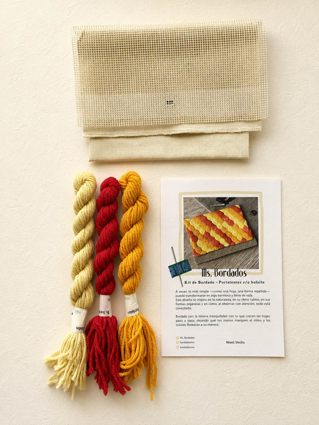 Canvas embroidery kit - Leaves Fuego Bag
