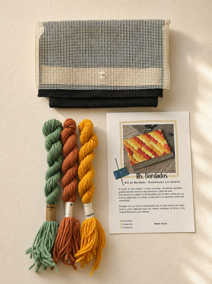 Canvas embroidery kit - Leaves Otoño Bag
