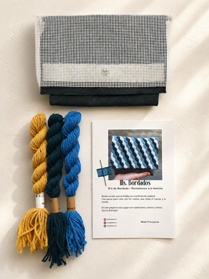 Kit de bordado en cañamazo - Bolsito Pez Boca - Ms. Bordados