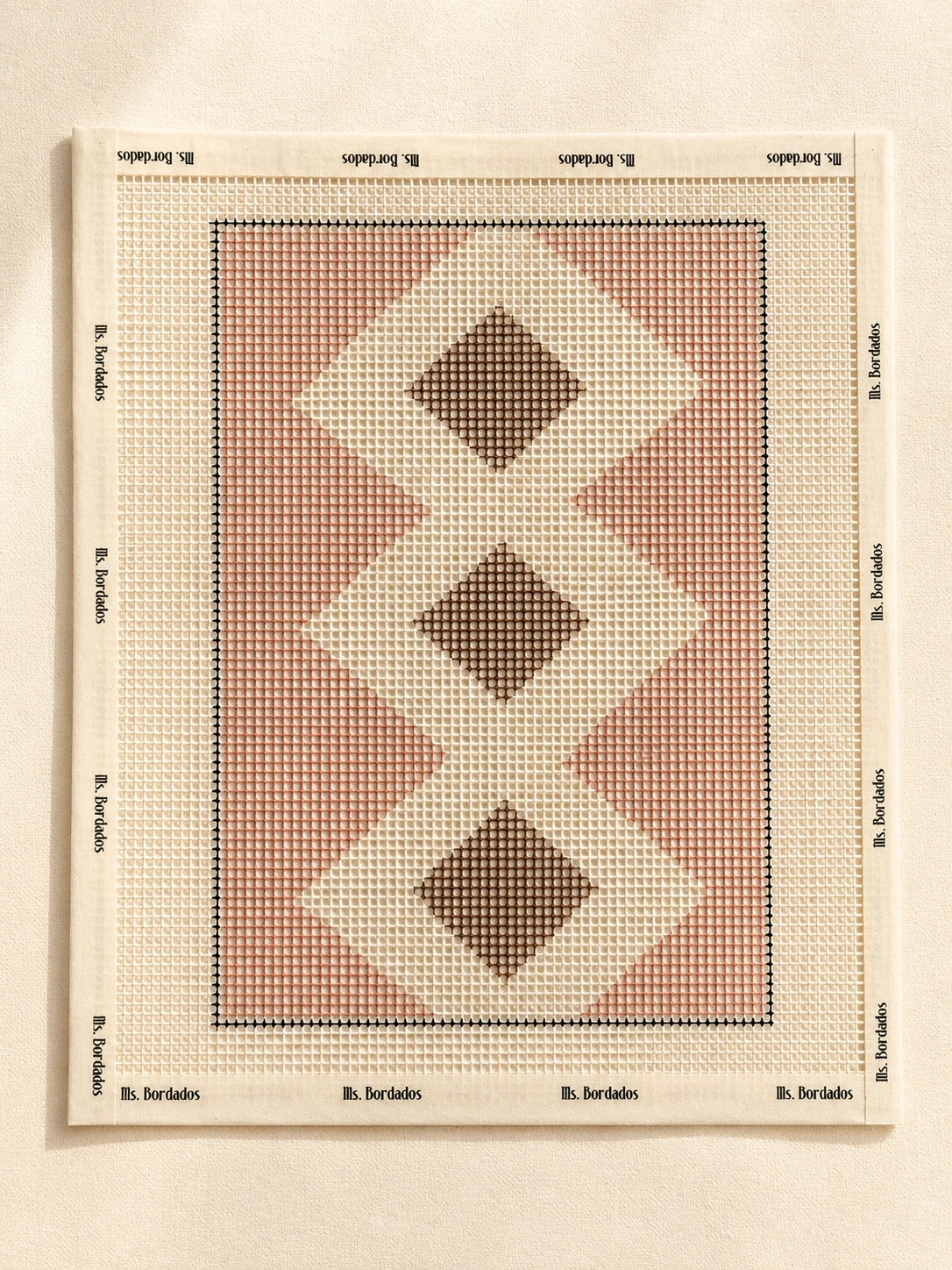 Cañamazo con el diseño del Cuadrito Senda, listo para bordar — Ms. Bordados
