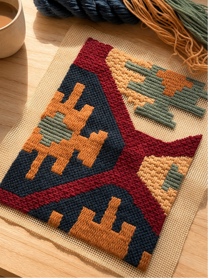 Kit de bordado sobre cañamazo - Sierra Patio