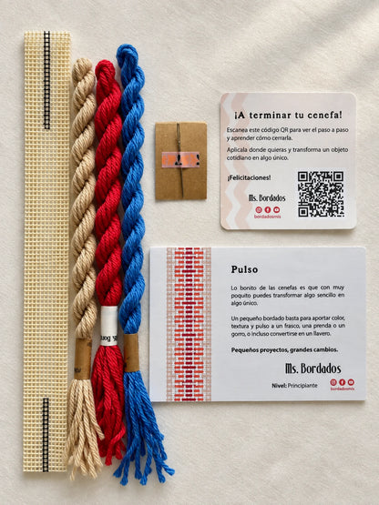 Kit de bordado sobre cañamazo - Franja Pulso Náutico