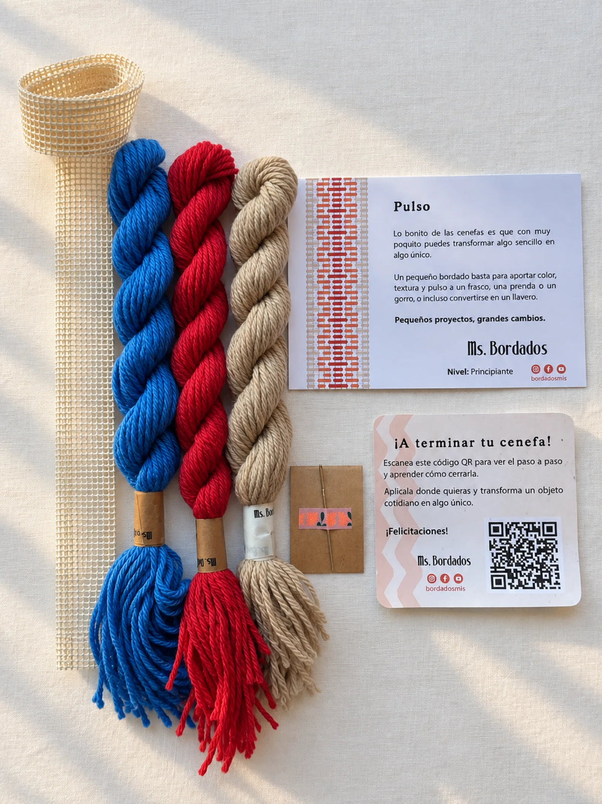 Kit de bordado sobre cañamazo - Franja Pulso Náutico