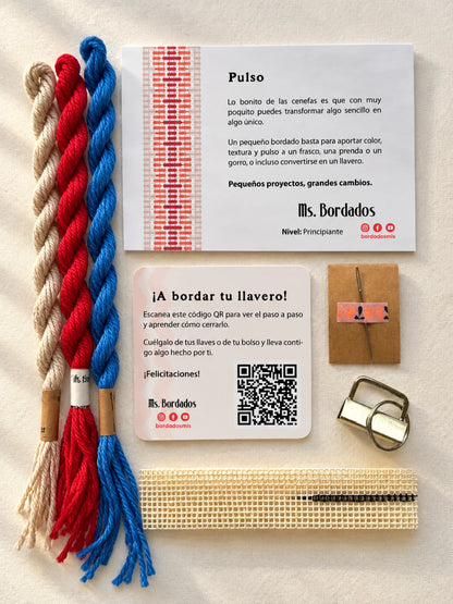 Kit de bordado sobre cañamazo - Franja Pulso Náutico