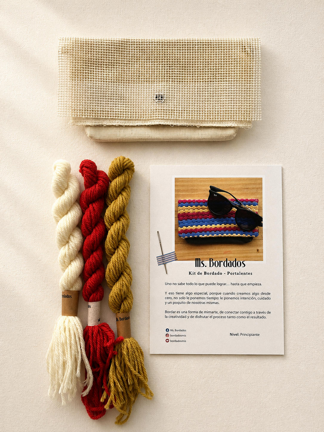 Canvas embroidery kit - Barcelona Sunny Sunglasses Case