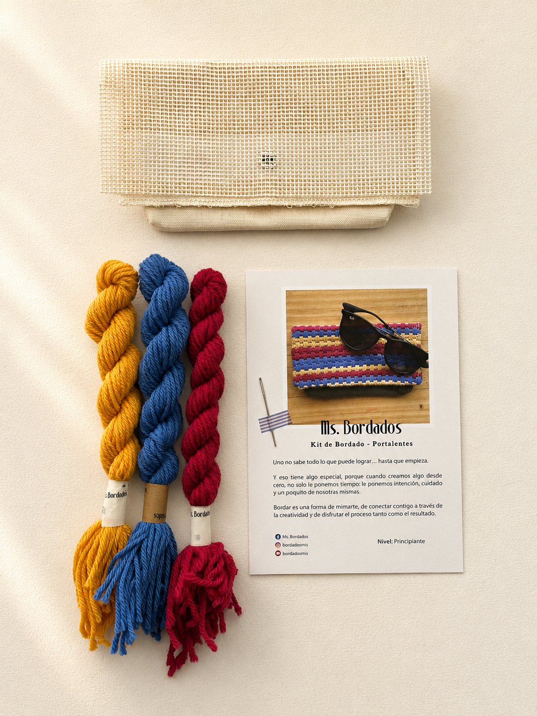Canvas embroidery kit - Barcelona Verano Sunglasses Case