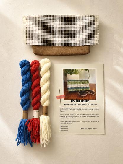 Kit de bordado en cañamazo - Portalentes Cleo Nacional - Ms. Bordados