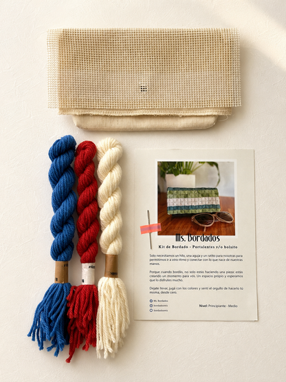 Kit de bordado en cañamazo - Portalentes Cleo Nacional - Ms. Bordados