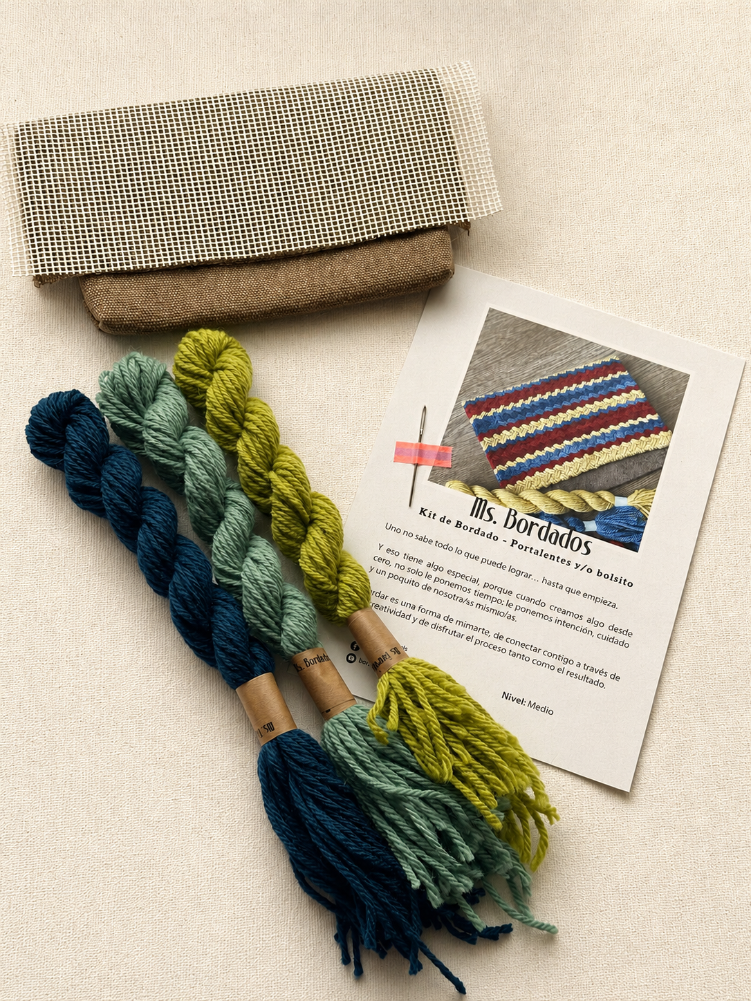 Canvas embroidery kit - Diagonal Olivia Sunglasses Case
