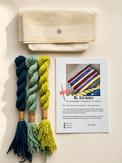 Canvas embroidery kit - Diagonal Olivia Sunglasses Case