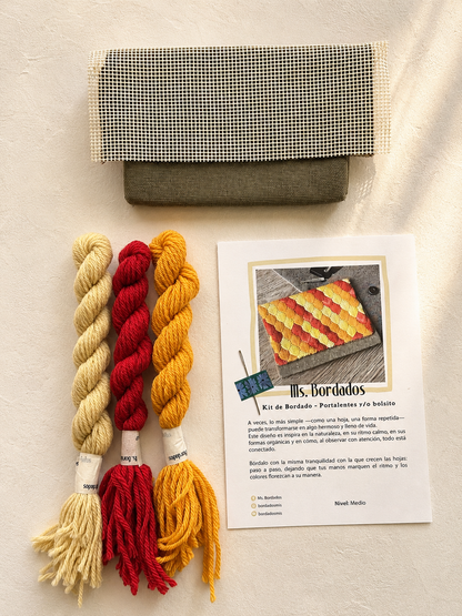Canvas embroidery kit - Leaves Fuego Sunglasses Case