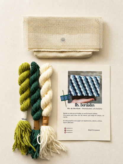 Kit de bordado en cañamazo - Portalentes Pez Selva - Ms. Bordados
