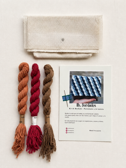 Kit de bordado en cañamazo - Portalentes Pez Tierra - Ms. Bordados
