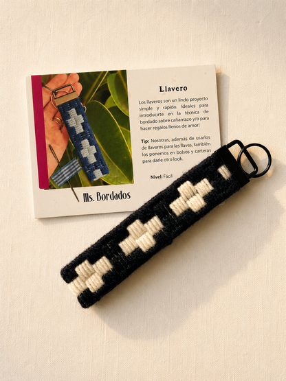 Kit de bordado - Llavero Cruces Black & White