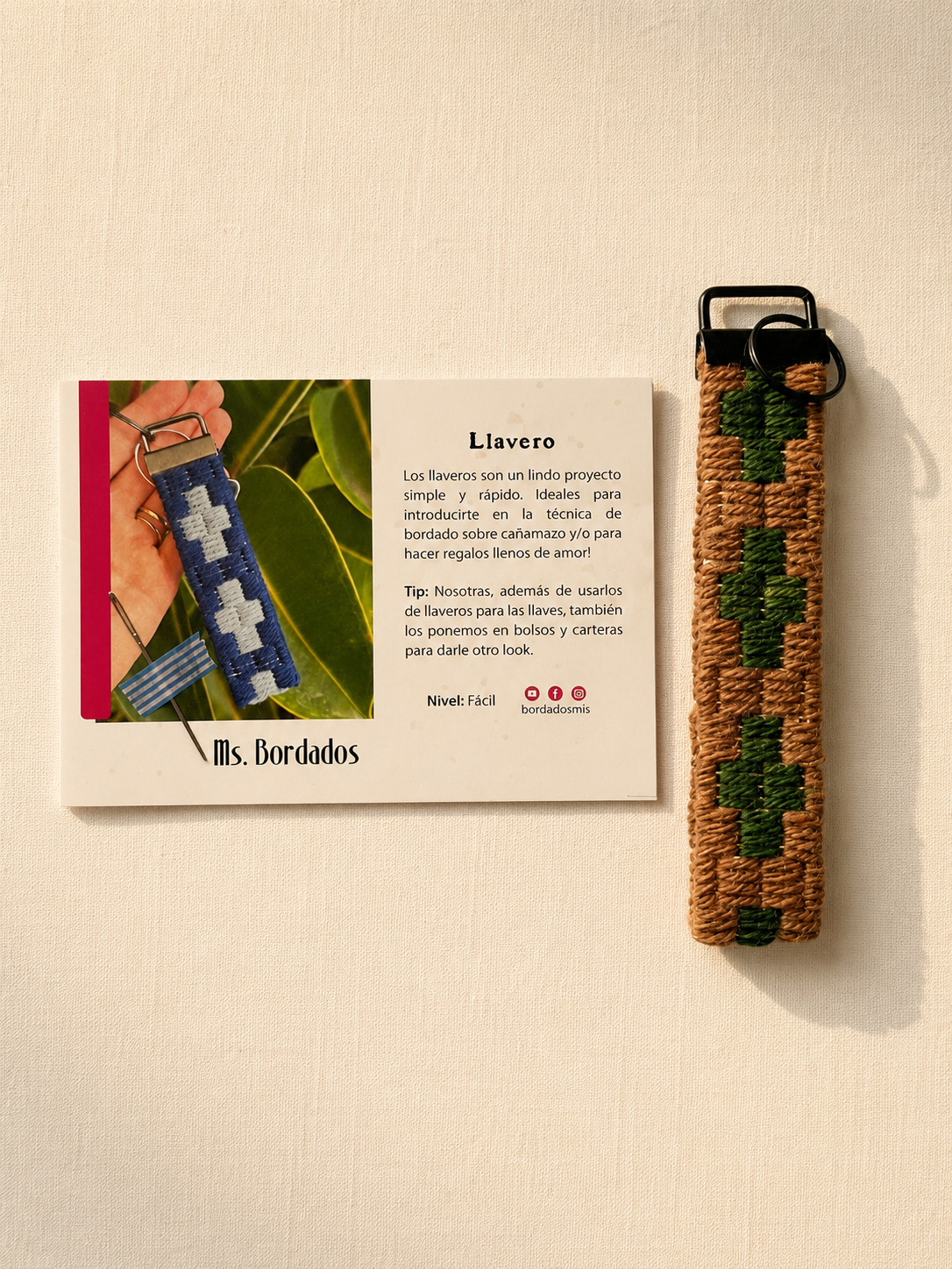 Kit de bordado - Llavero Cruces Forest