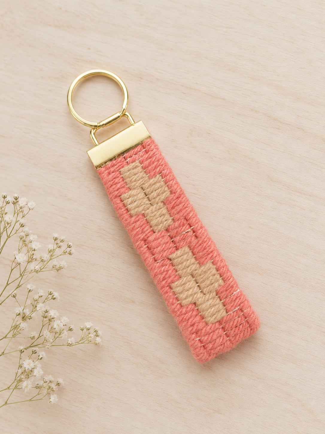 Canvas embroidery kit - Cruces Pinky Keyring