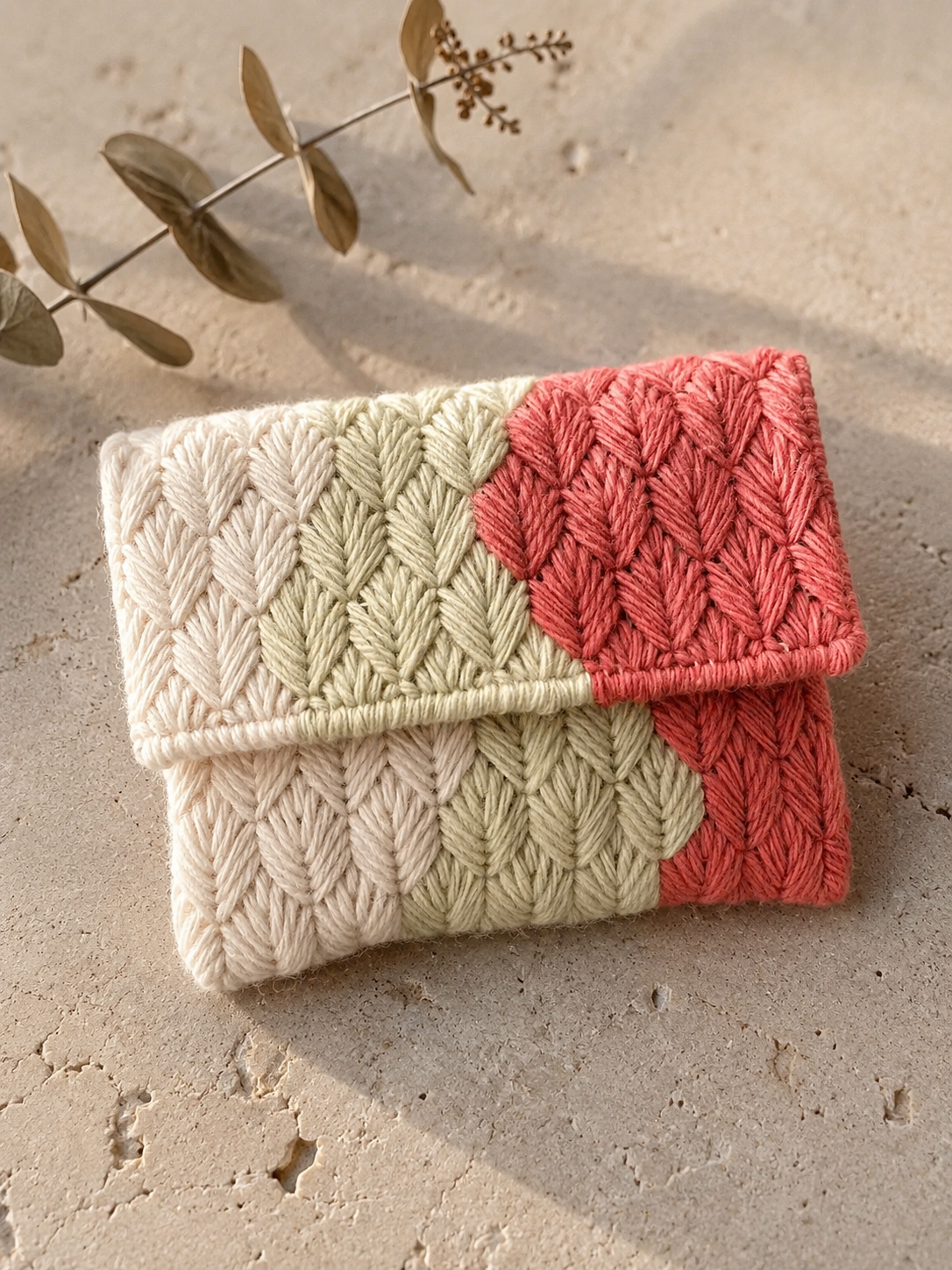 Canvas embroidery kit - Cozia Envelope Pouch